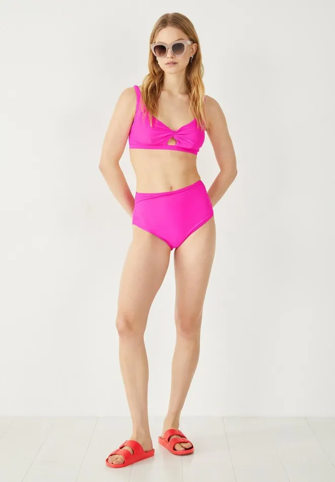 Hush Swimwear and Beachwear Women Elodie Twisted Bikini Top Bright Magenta