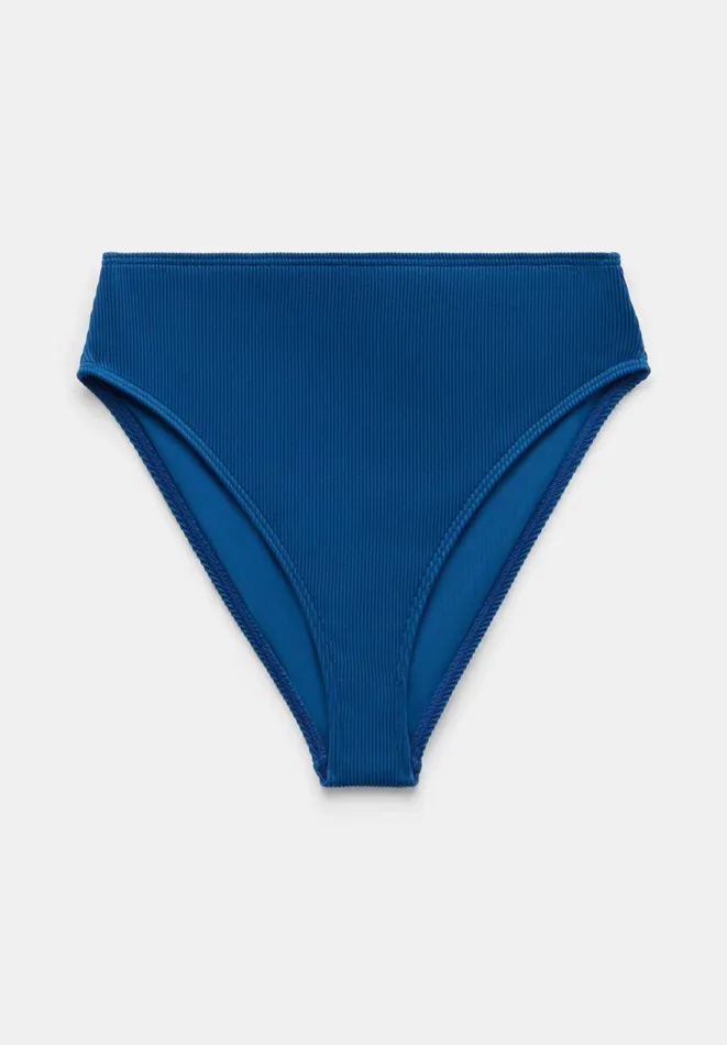 Hush Swimwear and Beachwear Women Harper High Waisted Rib Bikini Bottoms Petrol