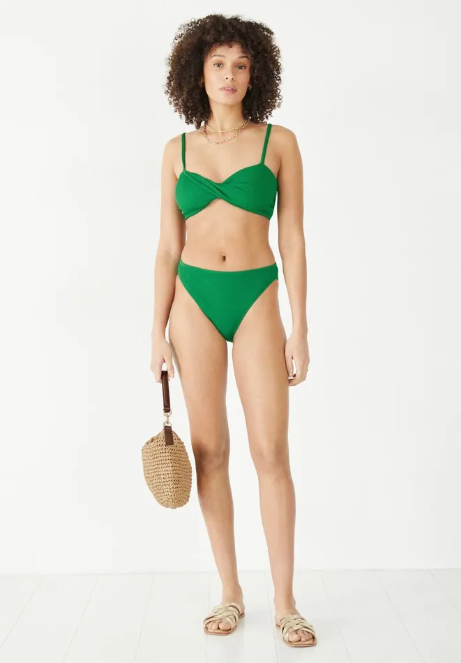 Hush Swimwear and Beachwear Women High Leg Bikini Bottoms Green