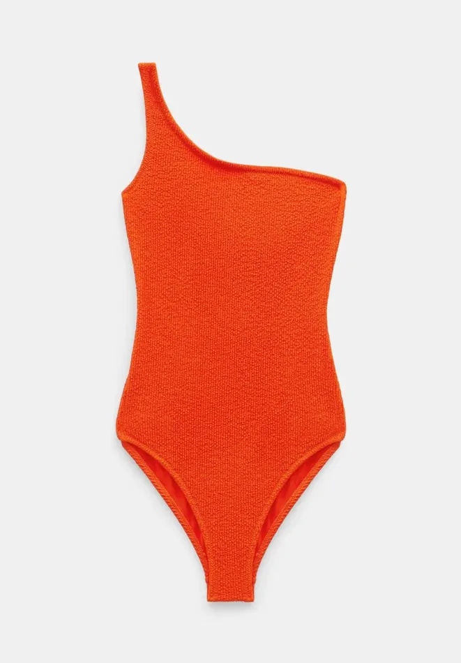 Hush Swimwear and Beachwear Women Oakley Crinkle One Shoulder Swimsuit Orange