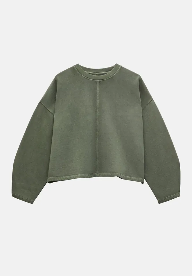 Hush Tops and Tshirts Women Amara Seam Detail Sweatshirt Dark Khaki Hush Tops and Tshirts Women Amara Seam Detail Sweatshirt Dark Khaki