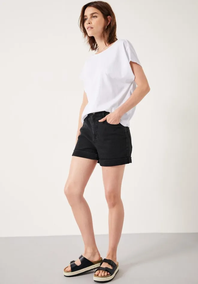 Hush Tops and Tshirts Women Back Scoop Detail Cotton TShirt White