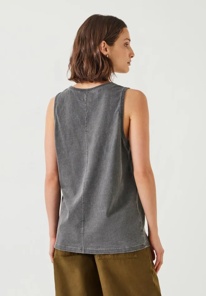 Hush Tops and Tshirts Women Carla Relaxed Tank Top Washed Black