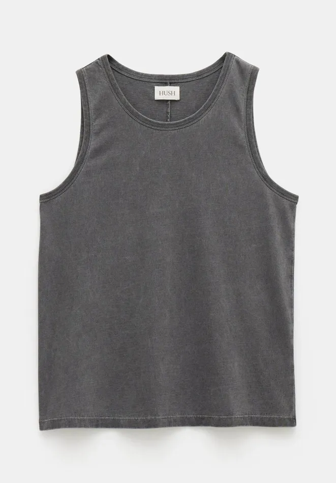 Hush Tops and Tshirts Women Carla Relaxed Tank Top Washed Black