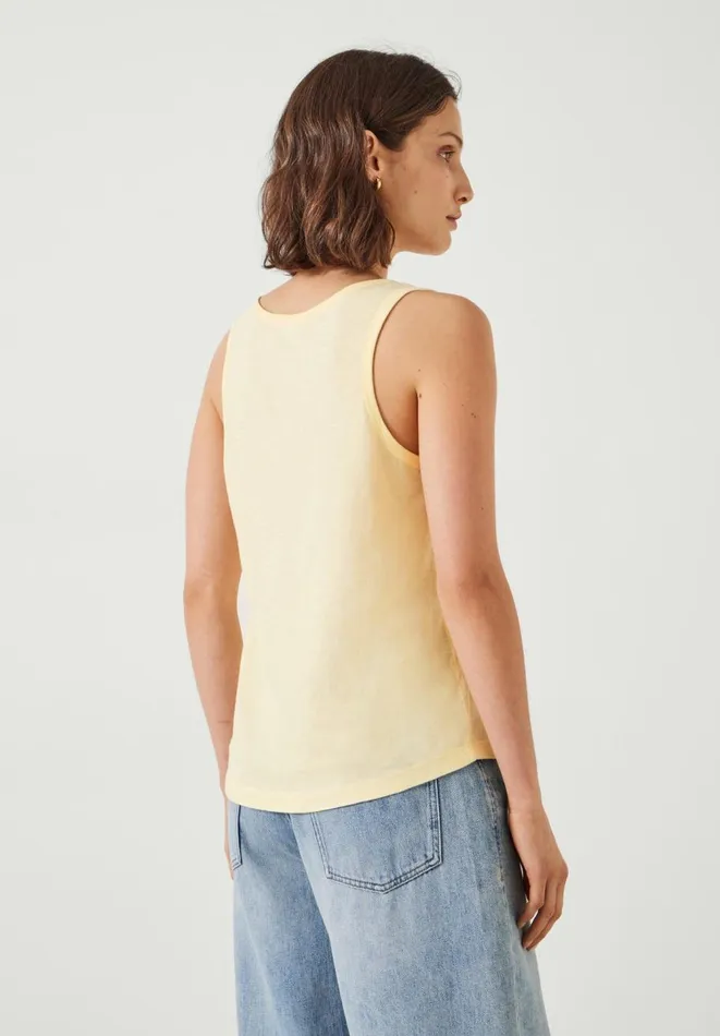 Hush Tops and Tshirts Women Cotton Slub Tank Top Butter Lemon Hush Tops and Tshirts Women Cotton Slub Tank Top Butter Lemon