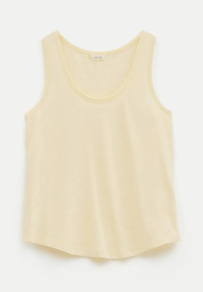 Hush Tops and Tshirts Women Cotton Slub Tank Top Butter Lemon Hush Tops and Tshirts Women Cotton Slub Tank Top Butter Lemon
