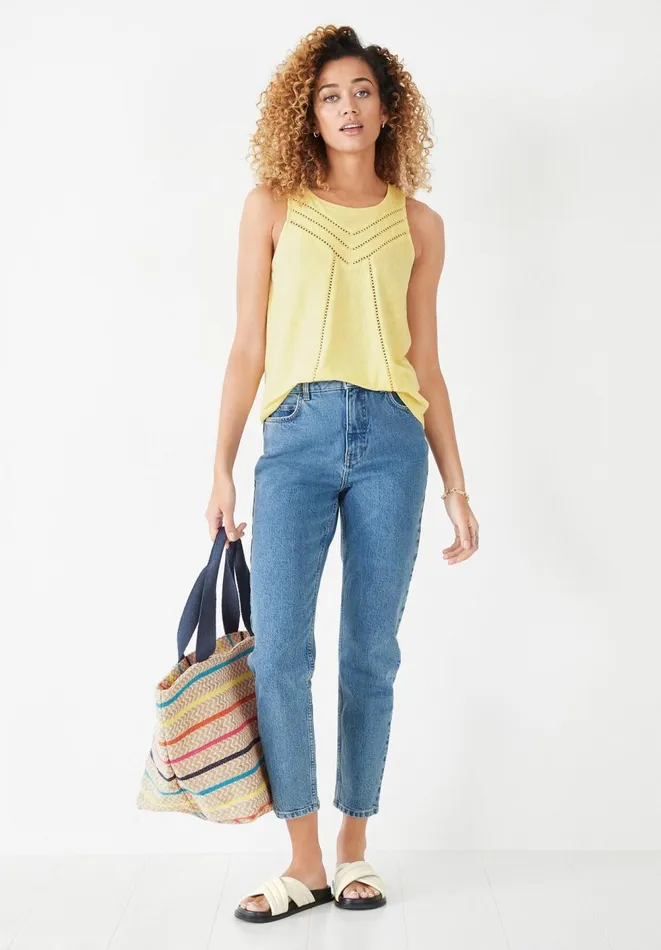 Hush Tops and Tshirts Women Etta Linen Vest Pale Yellow