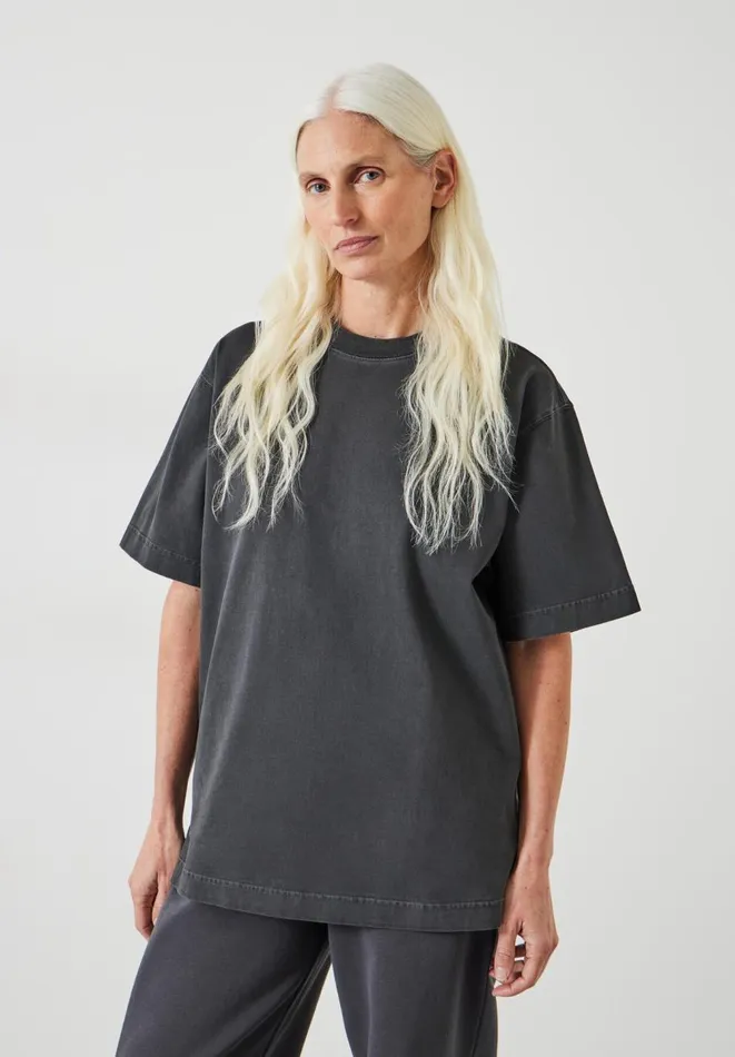 Hush Tops and Tshirts Women Flo Oversized Cotton TShirt Black