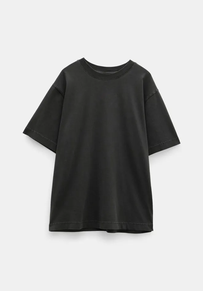 Hush Tops and Tshirts Women Flo Oversized Cotton TShirt Black