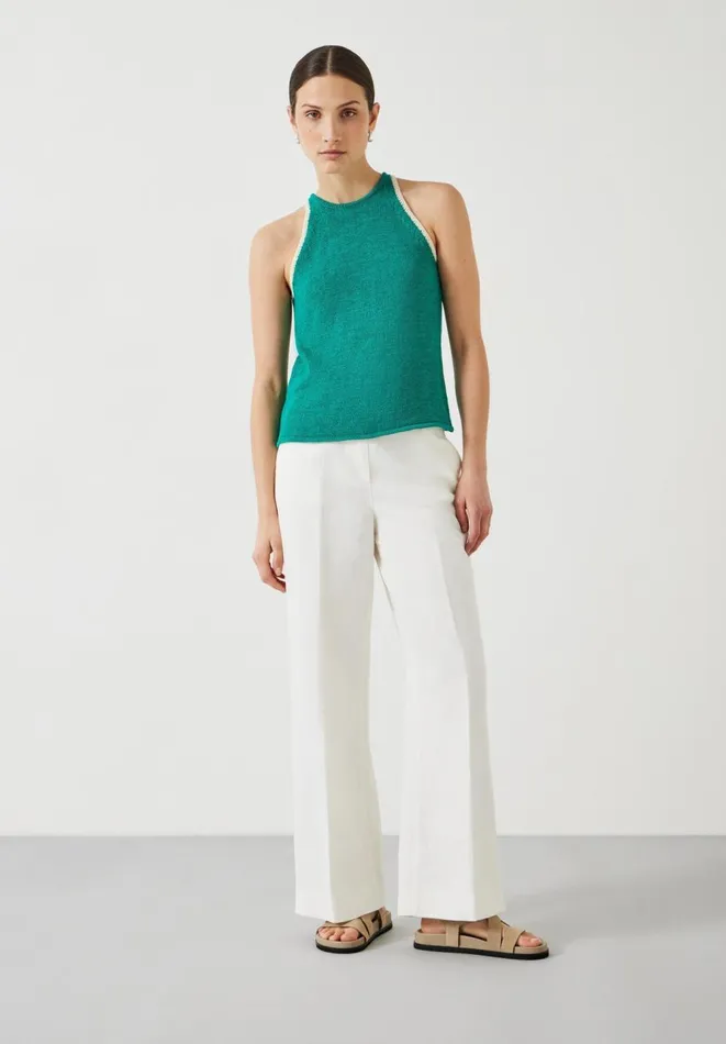 Hush Tops and Tshirts Women Keekee Contrast Stitch Knitted Vest Top Green