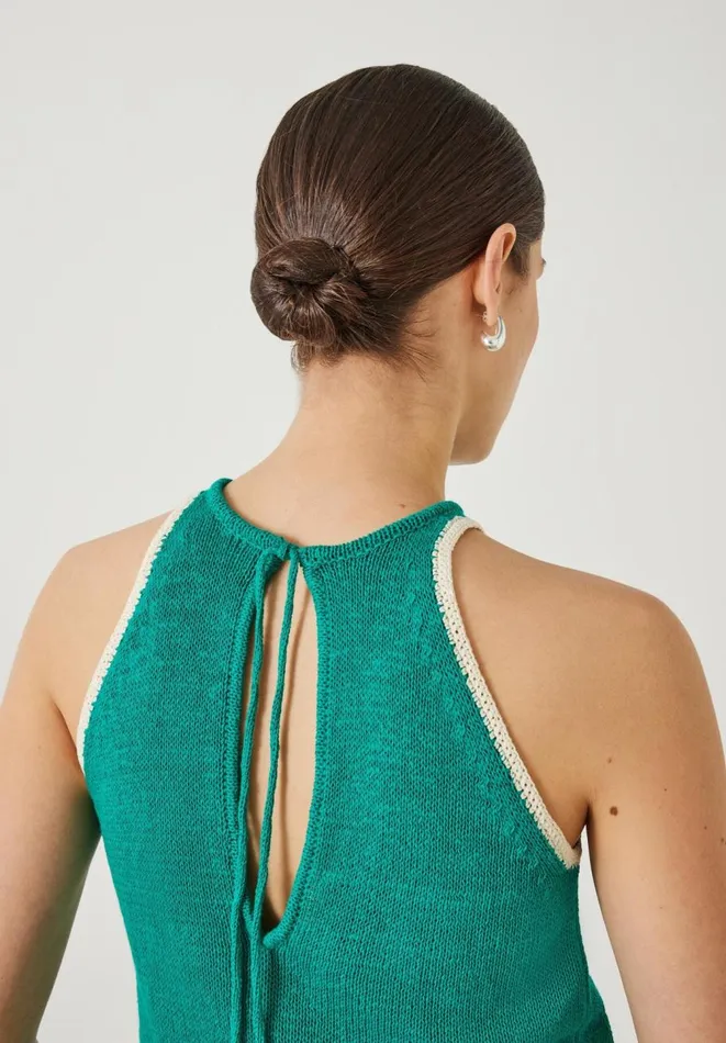 Hush Tops and Tshirts Women Keekee Contrast Stitch Knitted Vest Top Green