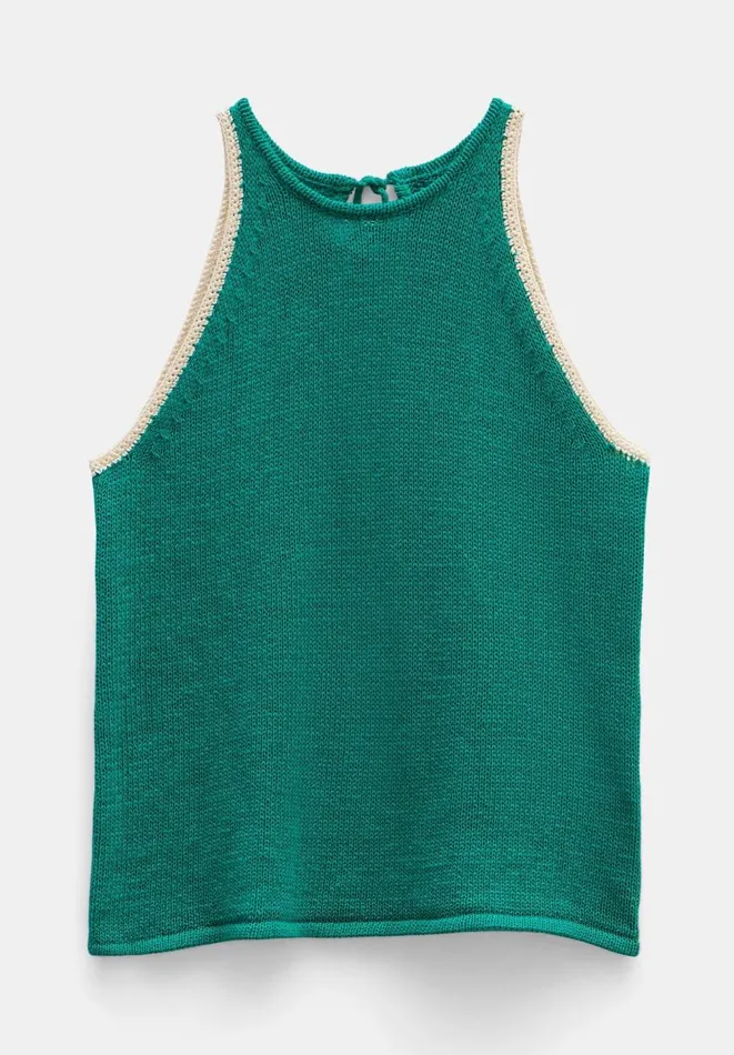 Hush Tops and Tshirts Women Keekee Contrast Stitch Knitted Vest Top Green