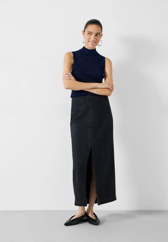 Hush Tops and Tshirts Women Kerrie Metallic Knitted Vest Midnight Navyblue Metallic Hush Tops and Tshirts Women Kerrie Metallic Knitted Vest Midnight Navyblue Metallic
