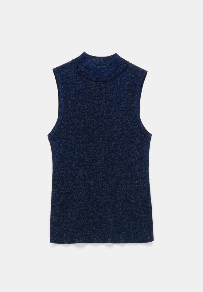 Hush Tops and Tshirts Women Kerrie Metallic Knitted Vest Midnight Navyblue Metallic Hush Tops and Tshirts Women Kerrie Metallic Knitted Vest Midnight Navyblue Metallic