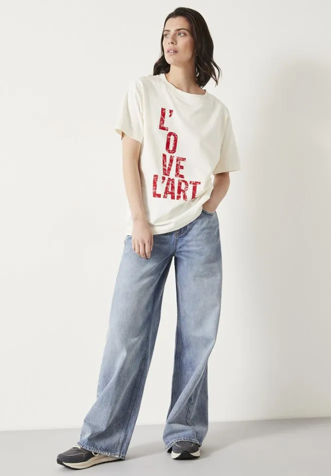Hush Tops and Tshirts Women L039ove L039art TShirt Ecru Hush Tops and Tshirts Women L039ove L039art TShirt Ecru