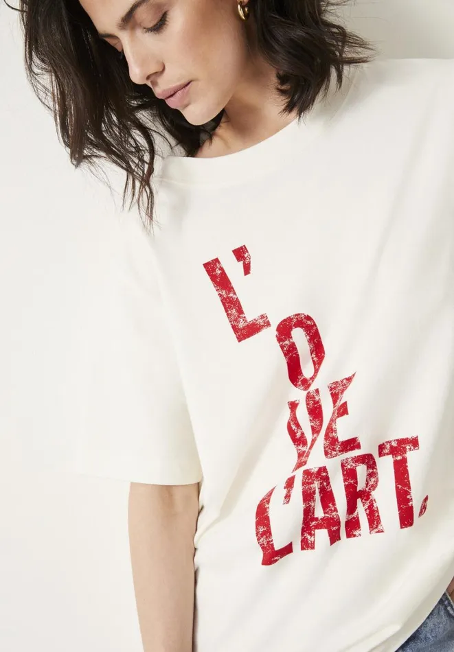 Hush Tops and Tshirts Women L039ove L039art TShirt Ecru Hush Tops and Tshirts Women L039ove L039art TShirt Ecru