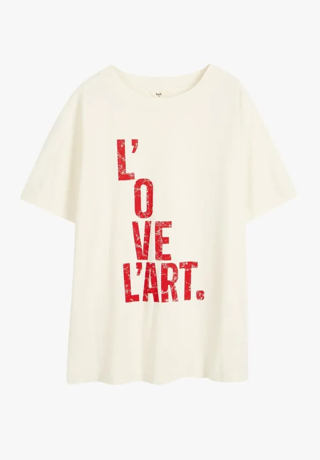 Hush Tops and Tshirts Women L039ove L039art TShirt Ecru Hush Tops and Tshirts Women L039ove L039art TShirt Ecru