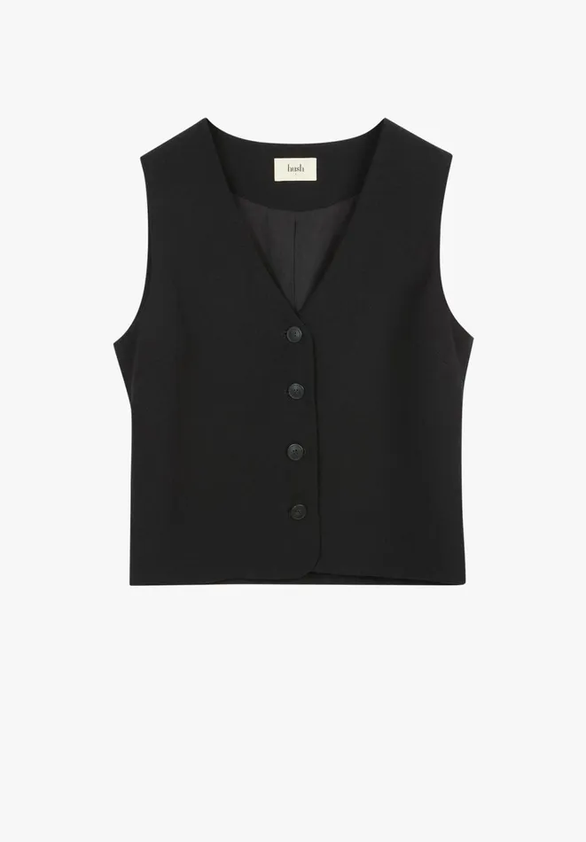 Hush Tops and Tshirts Women Leah Tailored Waistcoat Black