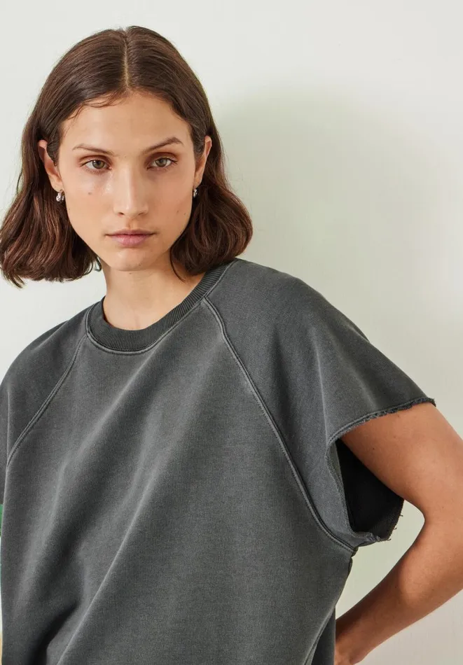 Hush Tops and Tshirts Women Leonie Short Sleeve TShirt Washed Grey Hush Tops and Tshirts Women Leonie Short Sleeve TShirt Washed Grey