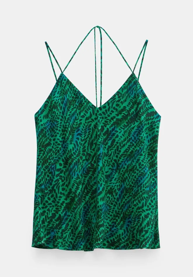 Hush Tops and Tshirts Women Lexi Relaxed Print Cami Watercolour Animal Green Hush Tops and Tshirts Women Lexi Relaxed Print Cami Watercolour Animal Green