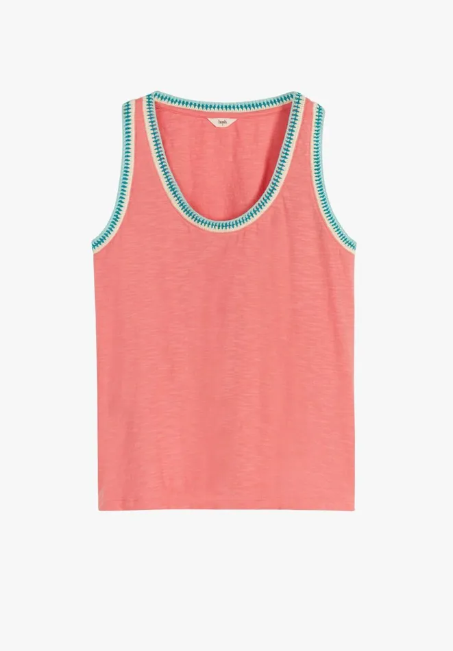Hush Tops and Tshirts Women Marte Crochet Trim Vest Coralmulti Hush Tops and Tshirts Women Marte Crochet Trim Vest Coralmulti