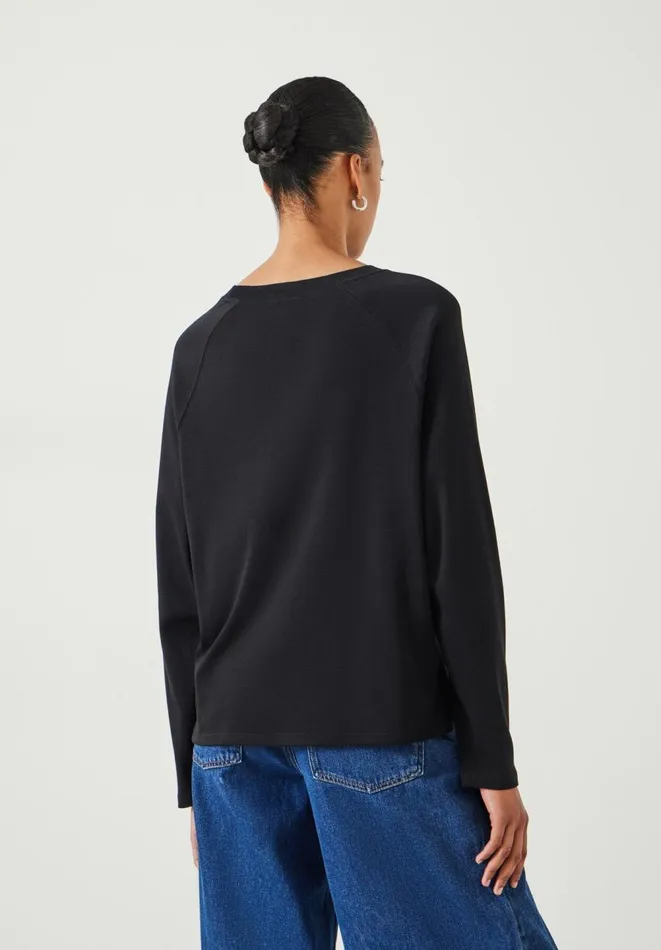 Hush Tops and Tshirts Women Matilda Cotton Raglan Top Black