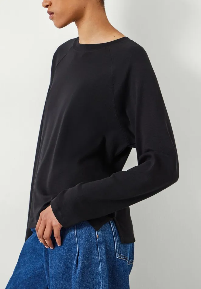 Hush Tops and Tshirts Women Matilda Cotton Raglan Top Black