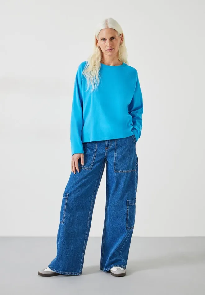 Hush Tops and Tshirts Women Matilda Cotton Raglan Top Ocean Blue Hush Tops and Tshirts Women Matilda Cotton Raglan Top Ocean Blue