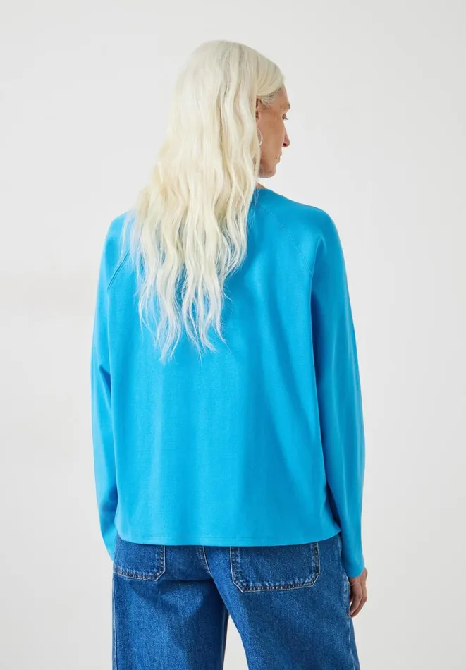 Hush Tops and Tshirts Women Matilda Cotton Raglan Top Ocean Blue Hush Tops and Tshirts Women Matilda Cotton Raglan Top Ocean Blue