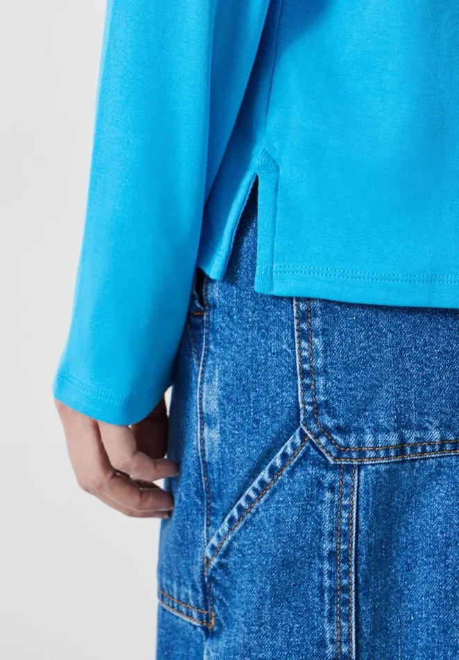 Hush Tops and Tshirts Women Matilda Cotton Raglan Top Ocean Blue Hush Tops and Tshirts Women Matilda Cotton Raglan Top Ocean Blue