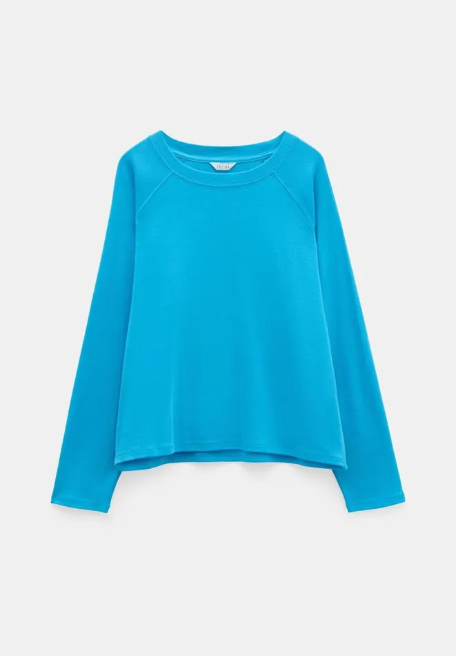Hush Tops and Tshirts Women Matilda Cotton Raglan Top Ocean Blue Hush Tops and Tshirts Women Matilda Cotton Raglan Top Ocean Blue