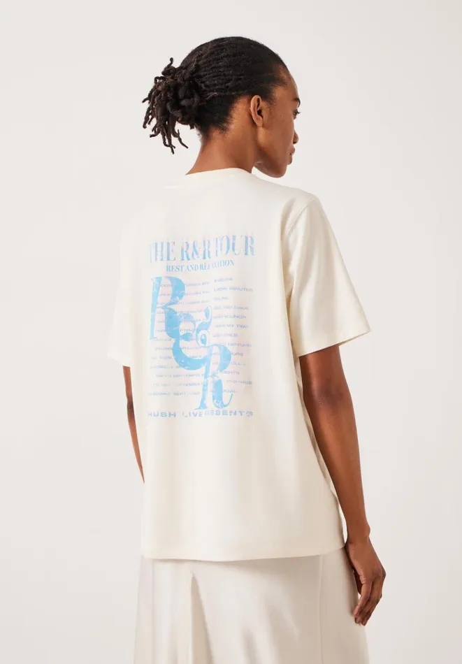 Hush Tops and Tshirts Women RandR Graphic TShirt Ecru