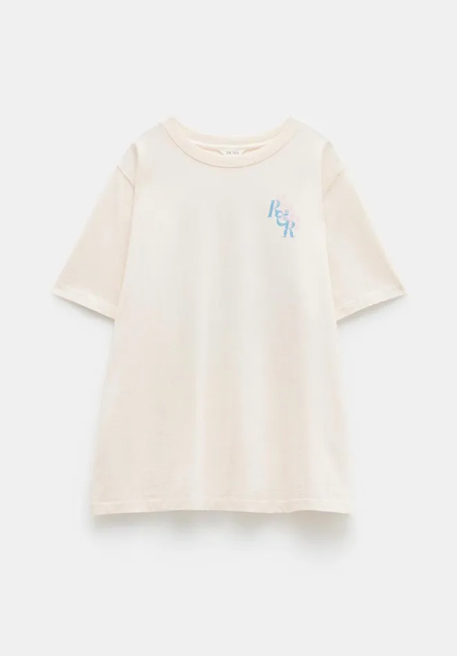 Hush Tops and Tshirts Women RandR Graphic TShirt Ecru Hush Tops and Tshirts Women RandR Graphic TShirt Ecru