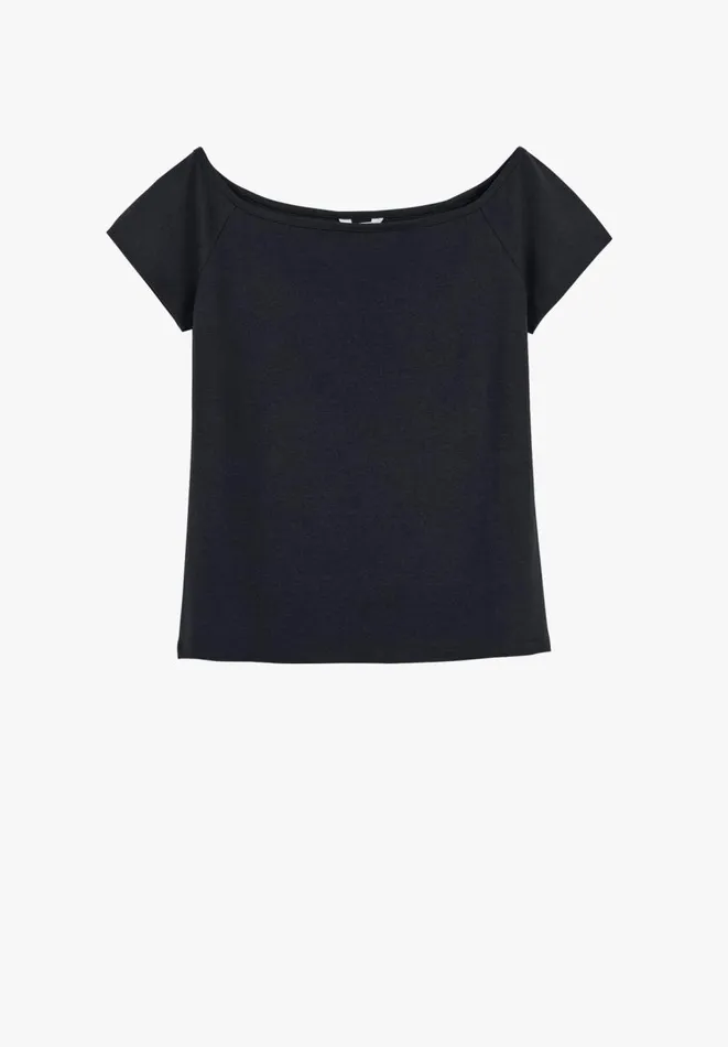 Hush Tops and Tshirts Women Raya Bardot Jersey Top Black
