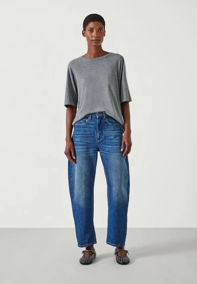 Hush Tops and Tshirts Women Reece Relaxed TShirt Mid Grey Marl Hush Tops and Tshirts Women Reece Relaxed TShirt Mid Grey Marl