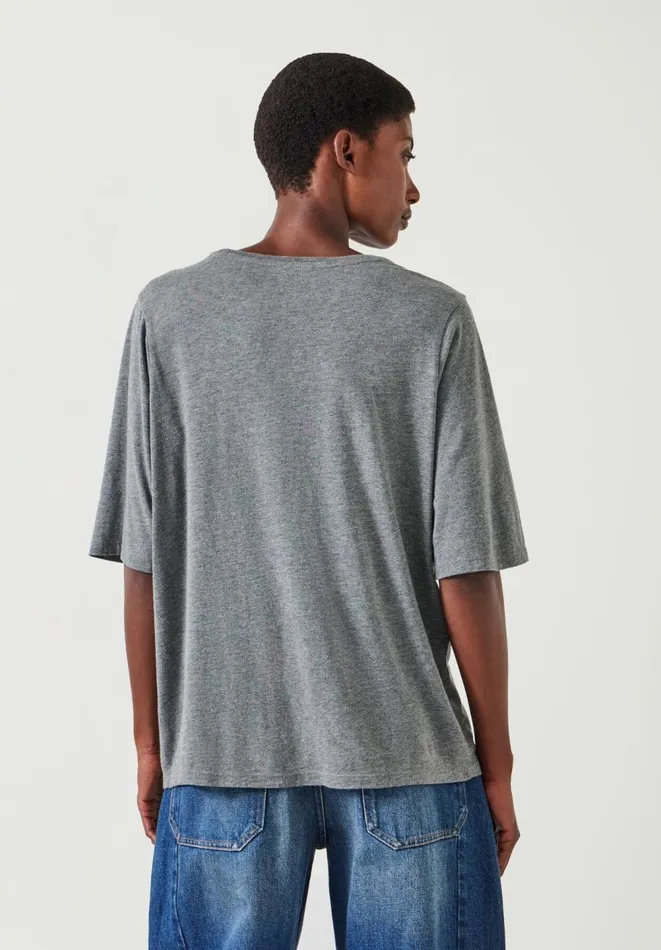 Hush Tops and Tshirts Women Reece Relaxed TShirt Mid Grey Marl Hush Tops and Tshirts Women Reece Relaxed TShirt Mid Grey Marl