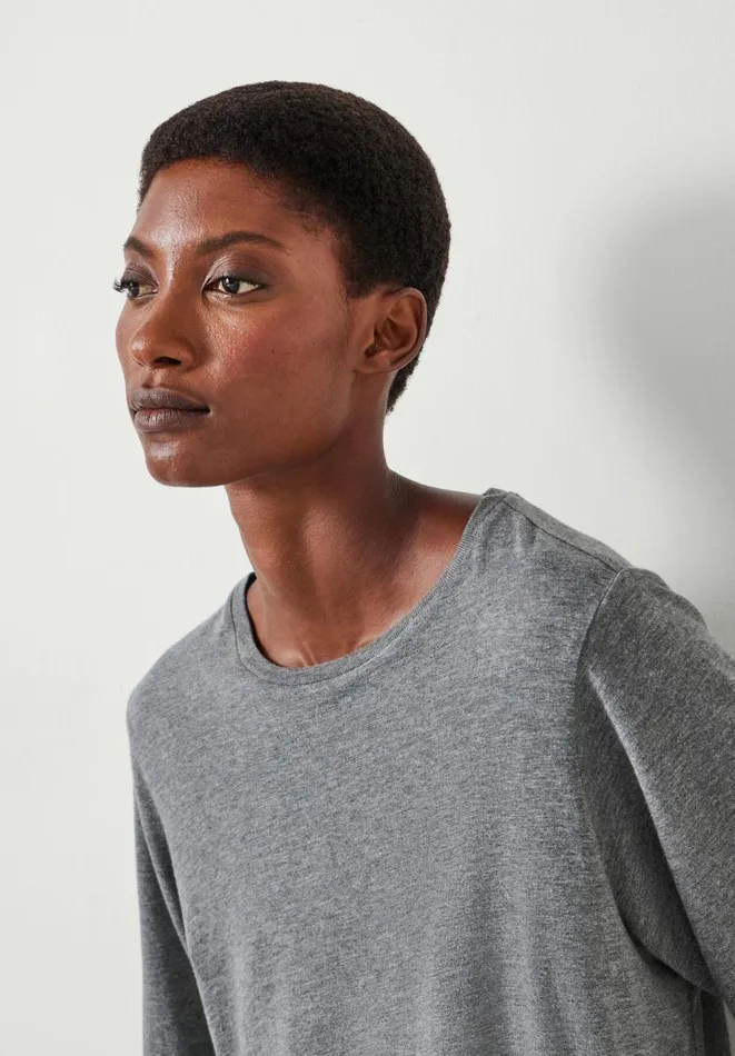 Hush Tops and Tshirts Women Reece Relaxed TShirt Mid Grey Marl Hush Tops and Tshirts Women Reece Relaxed TShirt Mid Grey Marl