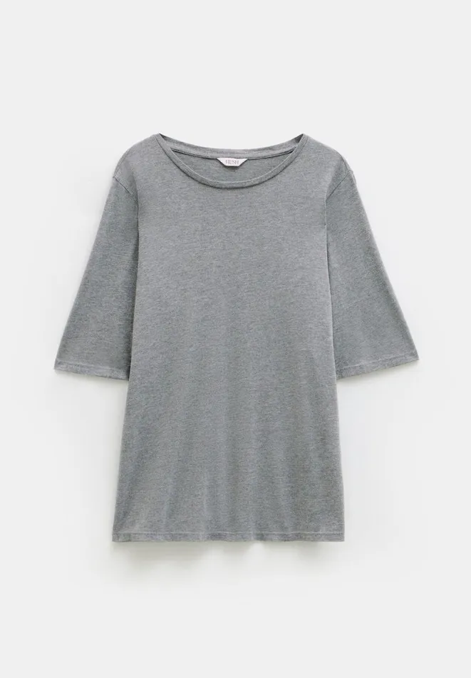 Hush Tops and Tshirts Women Reece Relaxed TShirt Mid Grey Marl Hush Tops and Tshirts Women Reece Relaxed TShirt Mid Grey Marl