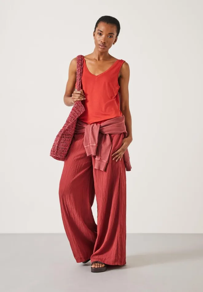 Hush Tops and Tshirts Women Sally VNeck Jersey Vest Top Deep Red