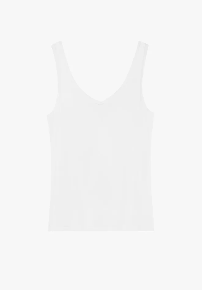Hush Tops and Tshirts Women Sally VNeck Jersey Vest Top White