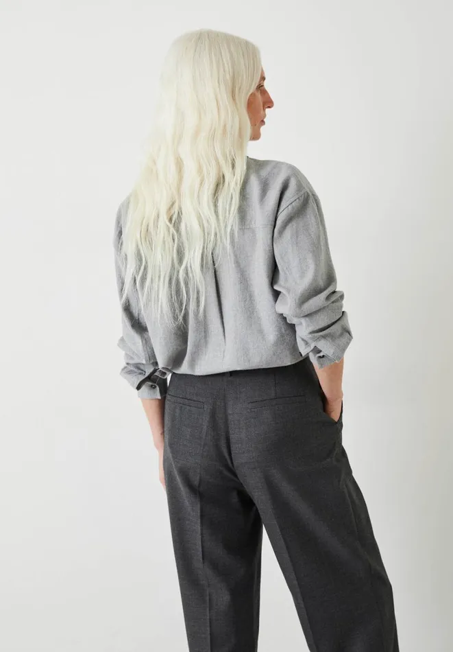 Hush Tops and Tshirts Women Sariyah Tailored Shirt Grey Marl Hush Tops and Tshirts Women Sariyah Tailored Shirt Grey Marl