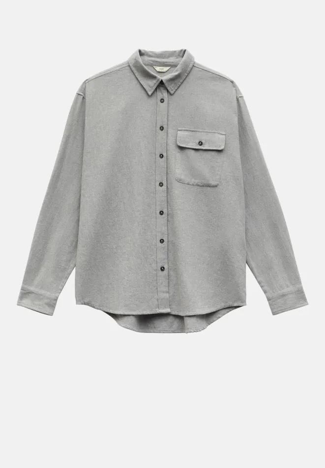 Hush Tops and Tshirts Women Sariyah Tailored Shirt Grey Marl Hush Tops and Tshirts Women Sariyah Tailored Shirt Grey Marl