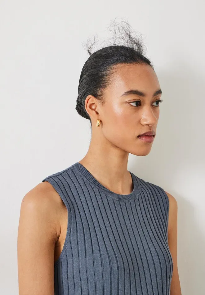Hush Tops and Tshirts Women Sive Ribbed Knitted Tank Top Slate Grey Hush Tops and Tshirts Women Sive Ribbed Knitted Tank Top Slate Grey