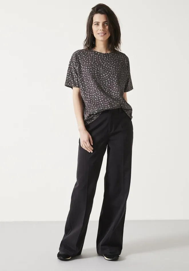 Hush Tops and Tshirts Women Star Print Oversized TShirt Multi Star Grey