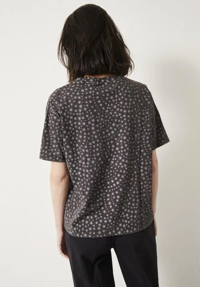 Hush Tops and Tshirts Women Star Print Oversized TShirt Multi Star Grey