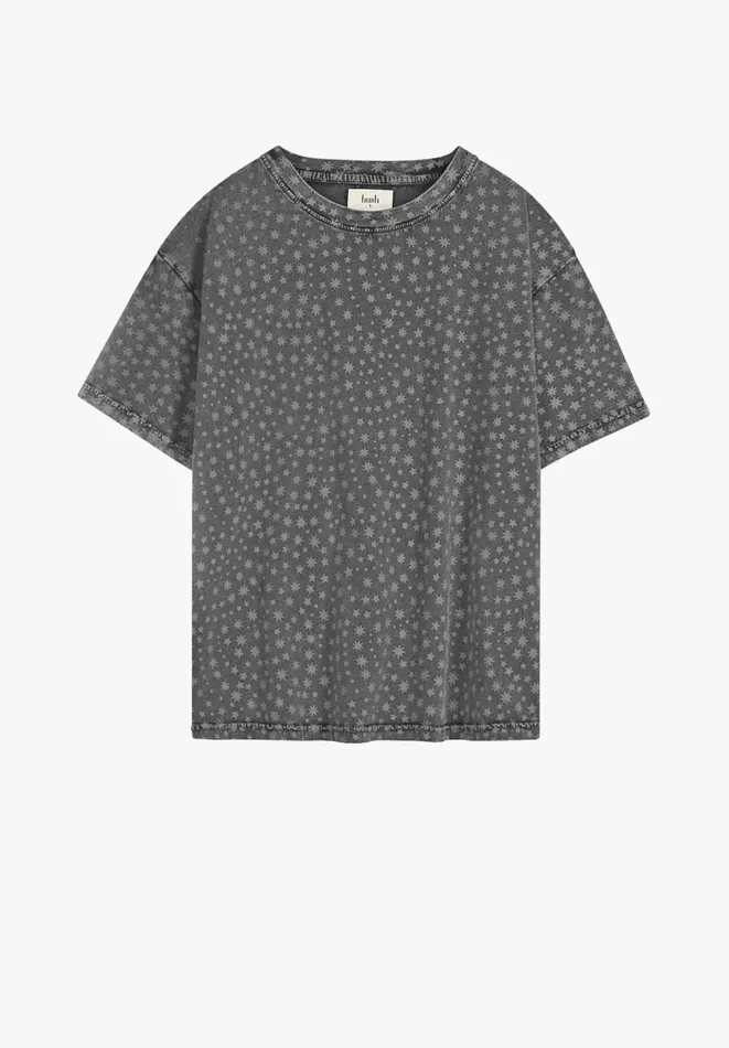 Hush Tops and Tshirts Women Star Print Oversized TShirt Multi Star Grey