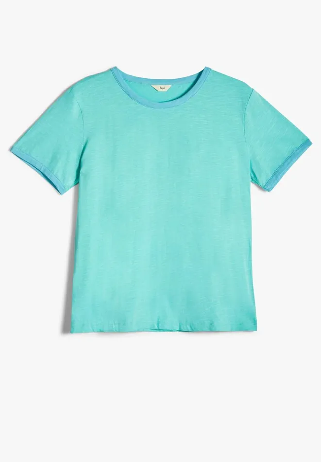 Hush Tops and Tshirts Women Tiera Contrast Trim TShirt Spearmint Ocean Hush Tops and Tshirts Women Tiera Contrast Trim TShirt Spearmint Ocean