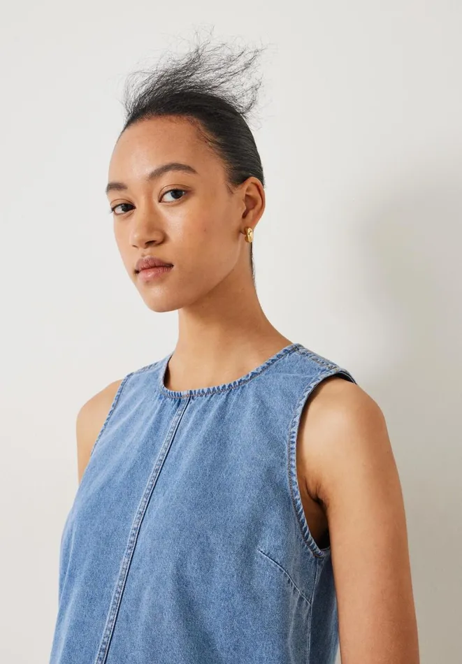 Hush Tops and Tshirts Women Valerie Denim Top Mid Authentic Wash Denim Hush Tops and Tshirts Women Valerie Denim Top Mid Authentic Wash Denim