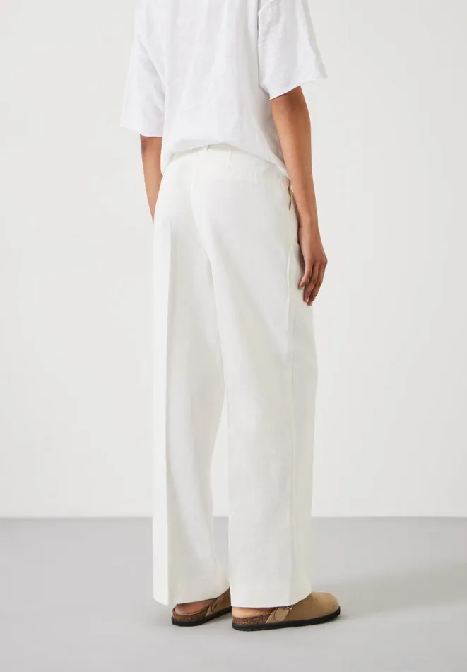 Hush Trousers Women Emily Cotton Wide Leg Trousers Ecru Hush Trousers Women Emily Cotton Wide Leg Trousers Ecru