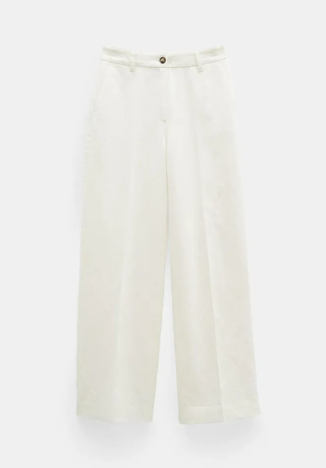 Hush Trousers Women Emily Cotton Wide Leg Trousers Ecru Hush Trousers Women Emily Cotton Wide Leg Trousers Ecru